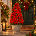 Artificial Poinsettia Christmas Tree