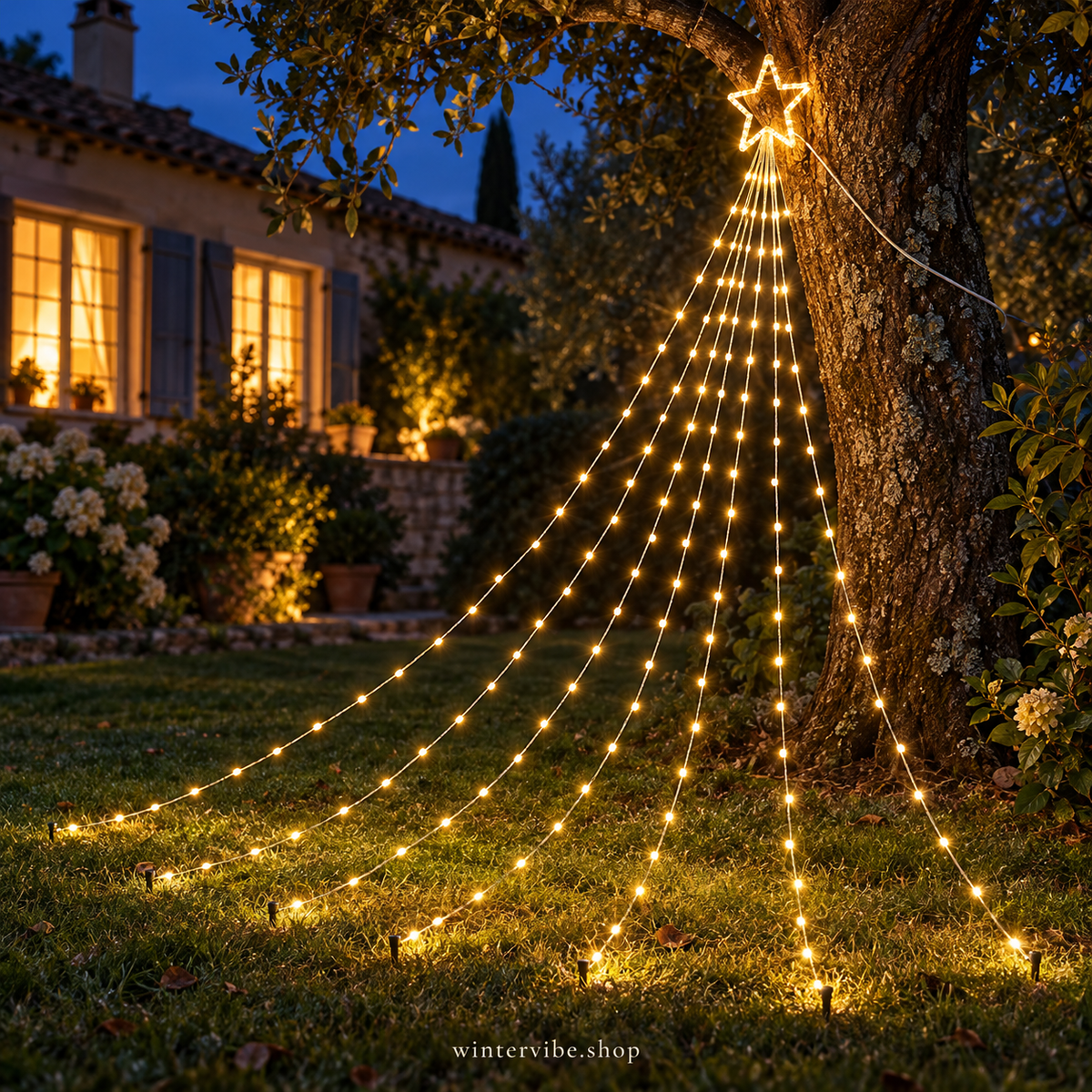 LED-Lichterbaum mit Stern – Weihnachtszauber für Haus & Garten
