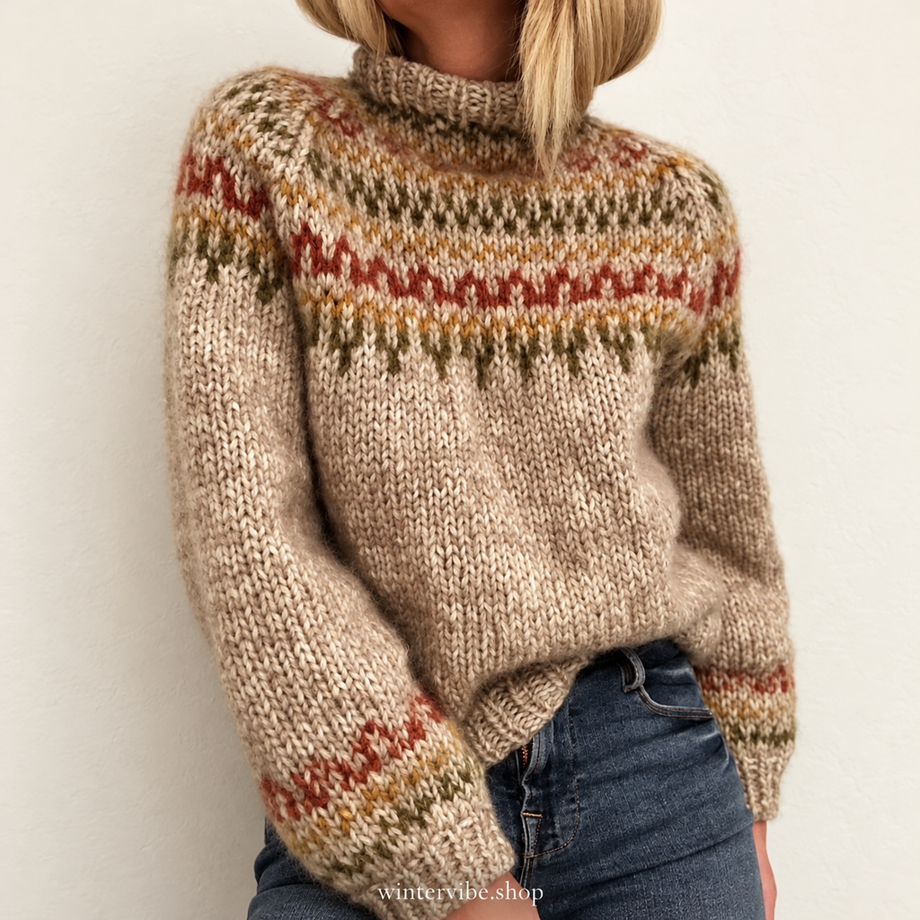 Damen-Strickpullover mit Norwegermuster – Gemütlicher Winterlook