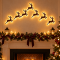 Rennes lumineux aspect bois – lot de 7 pour une décoration de Noël chaleureuse