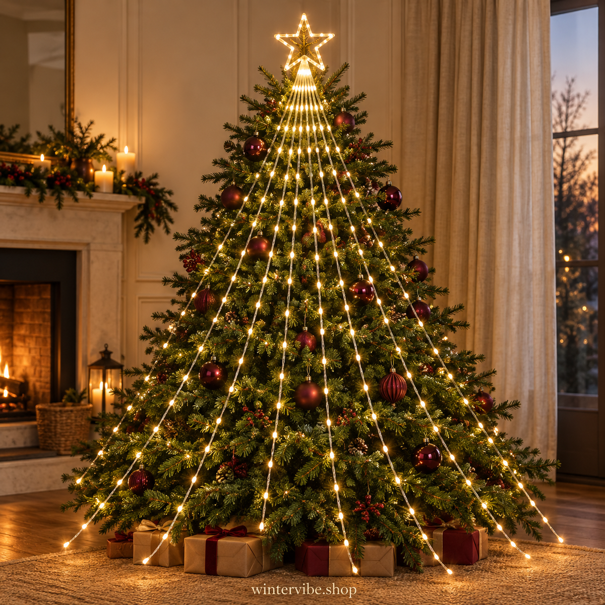 LED-Lichterbaum mit Stern – Weihnachtszauber für Haus & Garten