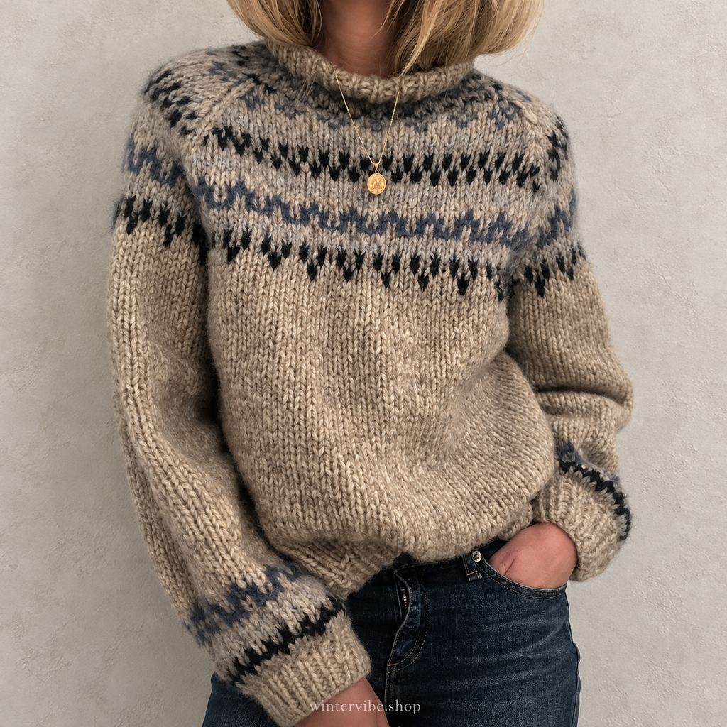 Damen-Strickpullover mit Norwegermuster – Gemütlicher Winterlook