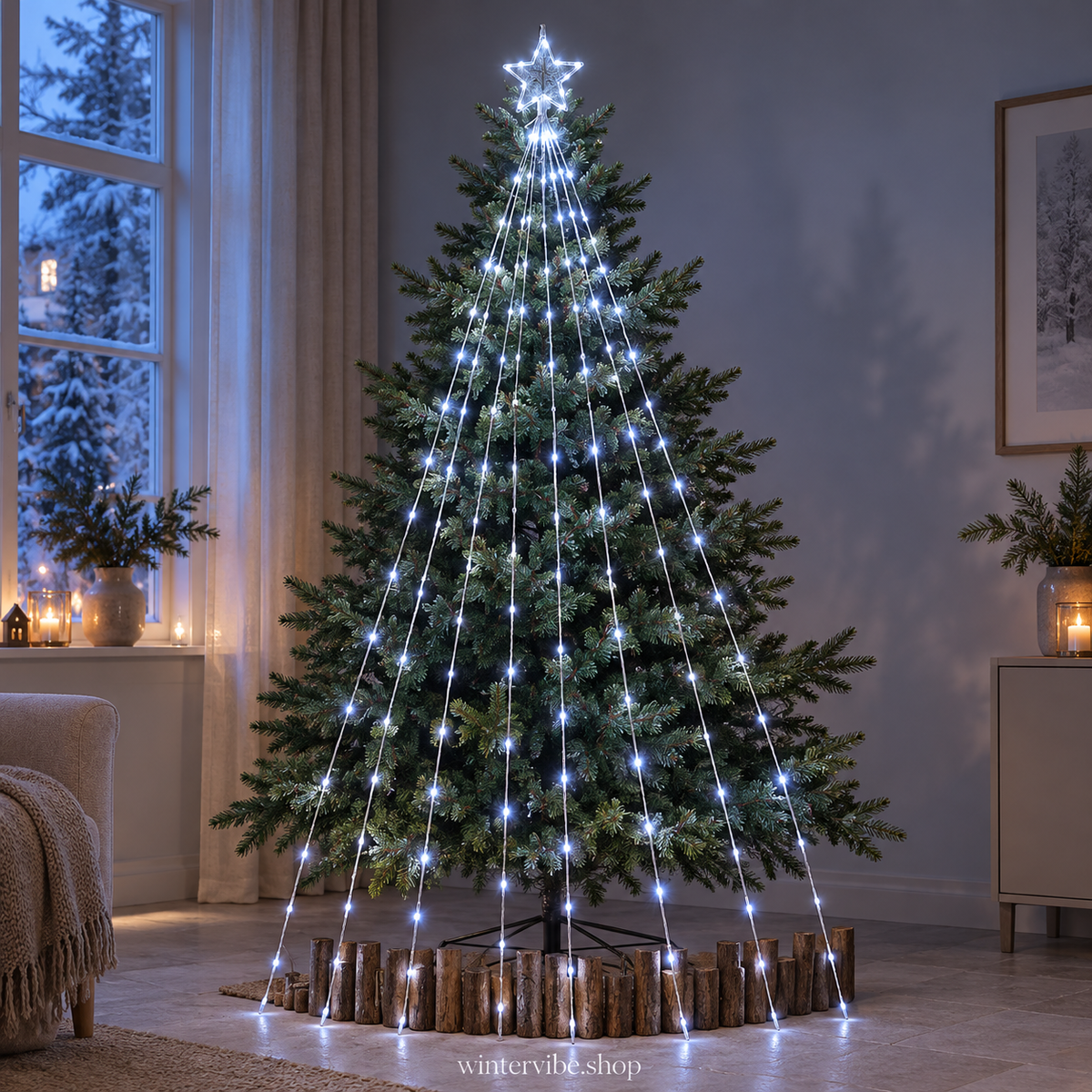 LED-Lichterbaum mit Stern – Weihnachtszauber für Haus & Garten