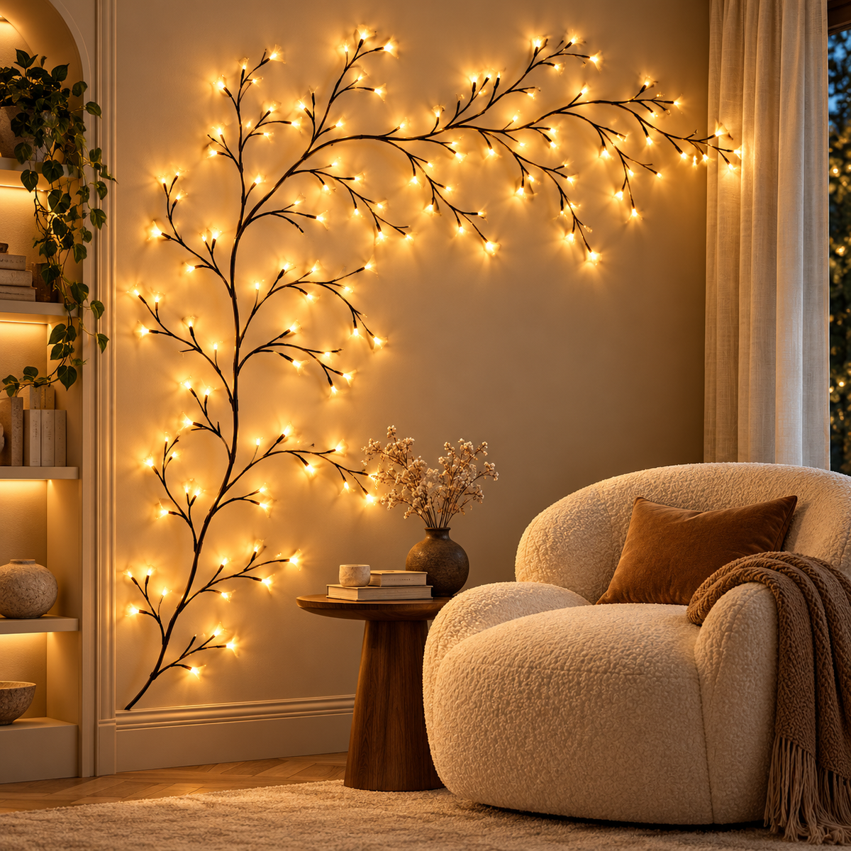 USB-LED-Lichterkette in Weinreben-Optik mit Fernbedienung ✨🌿