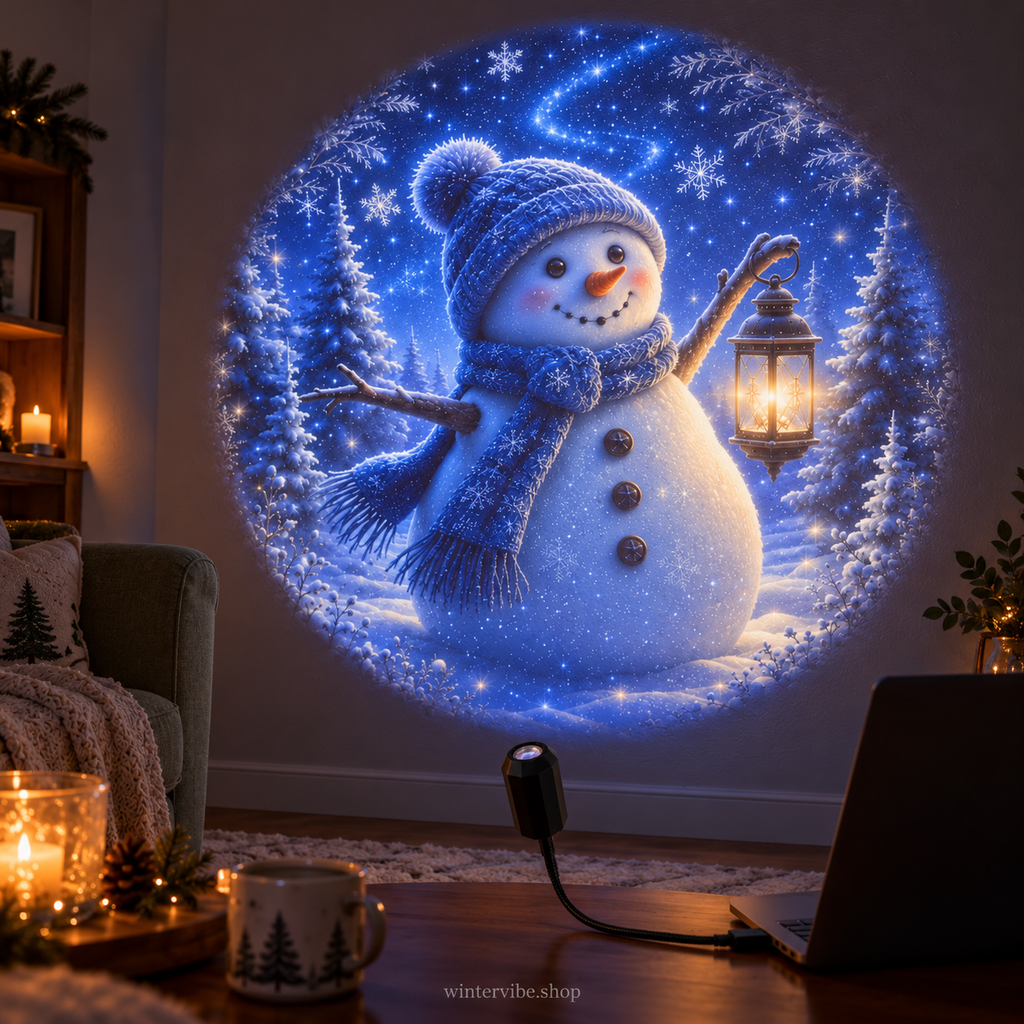 Weihnachtlicher USB-Projektor – 8 festliche Motive für Wand und Decke