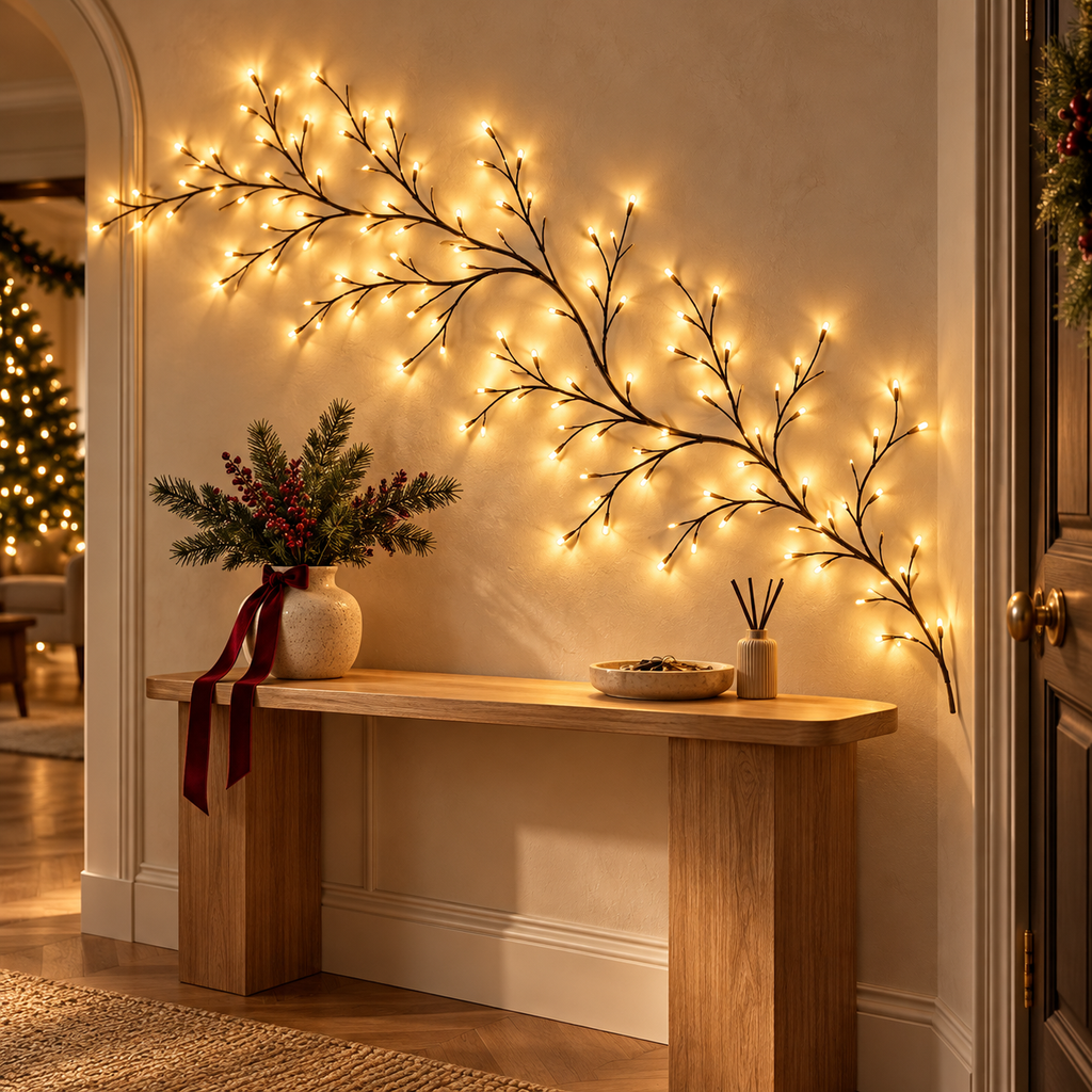 USB-LED-Lichterkette in Weinreben-Optik mit Fernbedienung ✨🌿