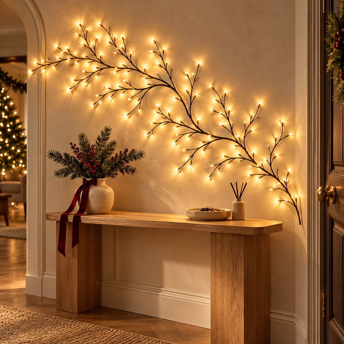 USB-LED-Lichterkette in Weinreben-Optik mit Fernbedienung ✨🌿