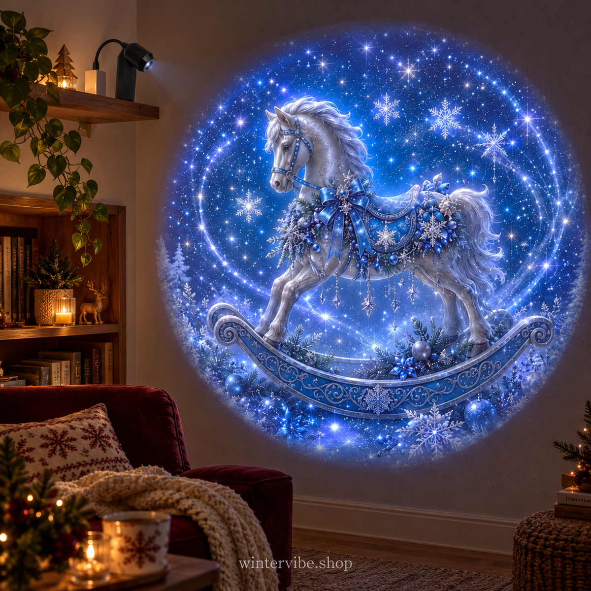 Weihnachtlicher USB-Projektor – 8 festliche Motive für Wand und Decke