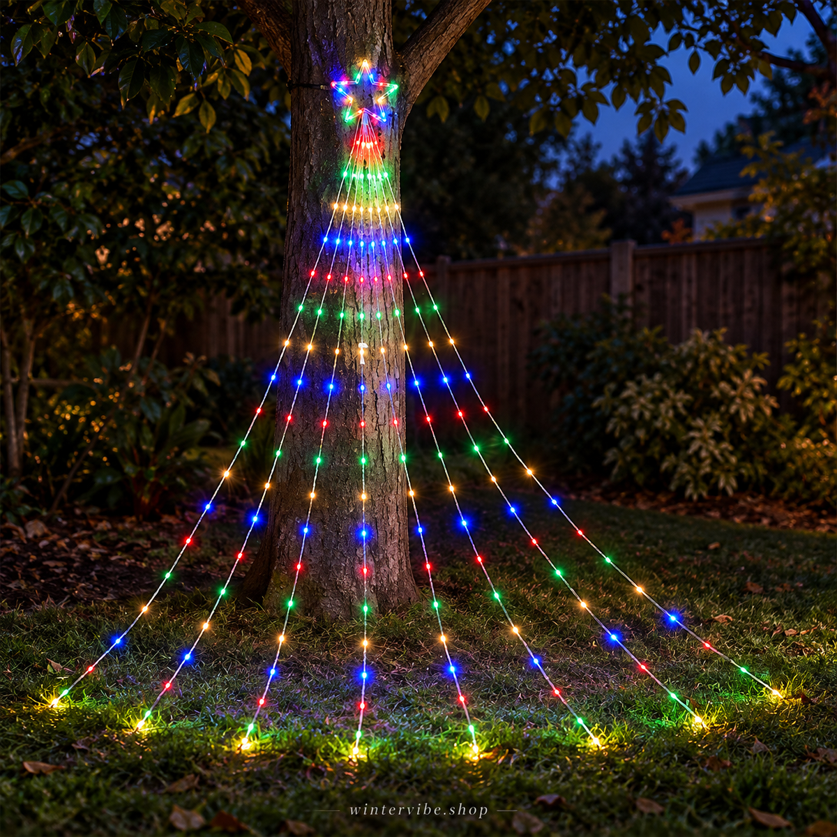 LED-Lichterbaum mit Stern – Weihnachtszauber für Haus & Garten