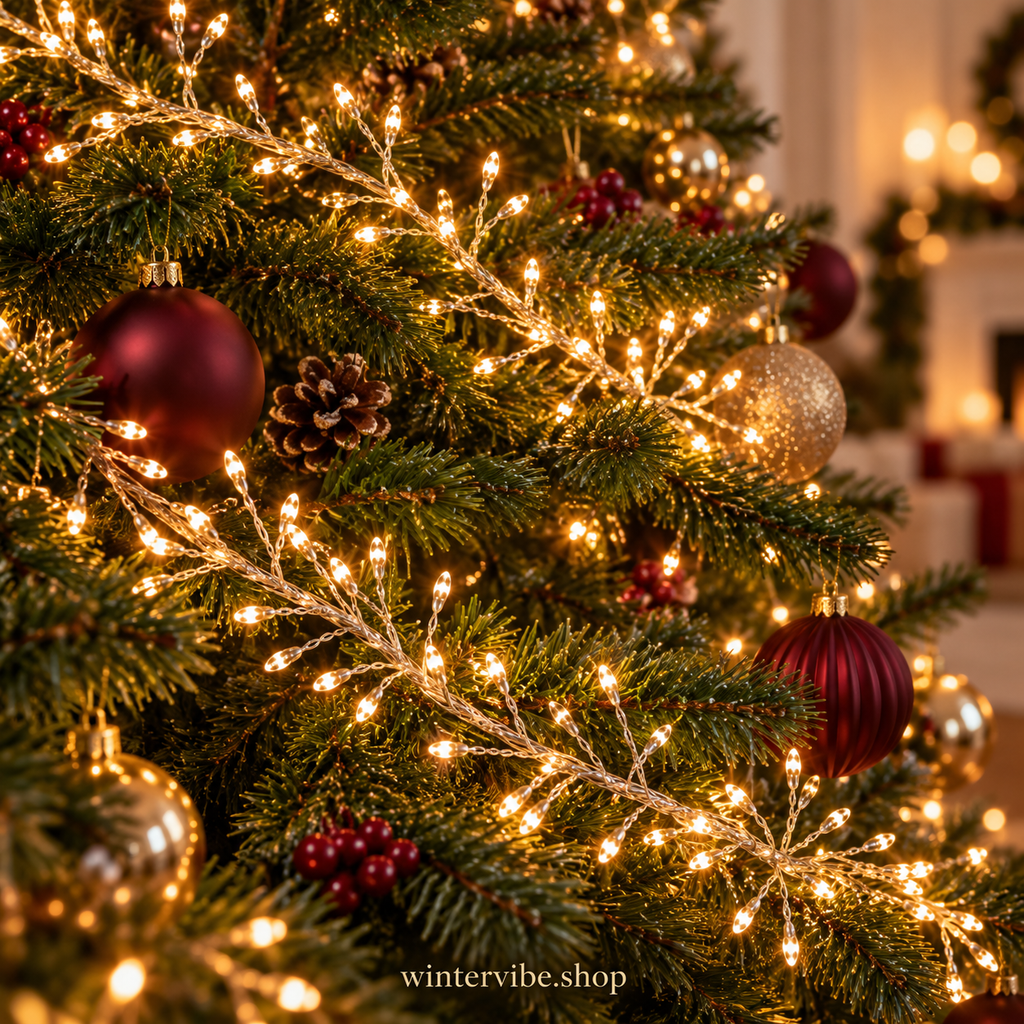 LED-Büschellichterkette mit USB – Warmweißer Weihnachtszauber