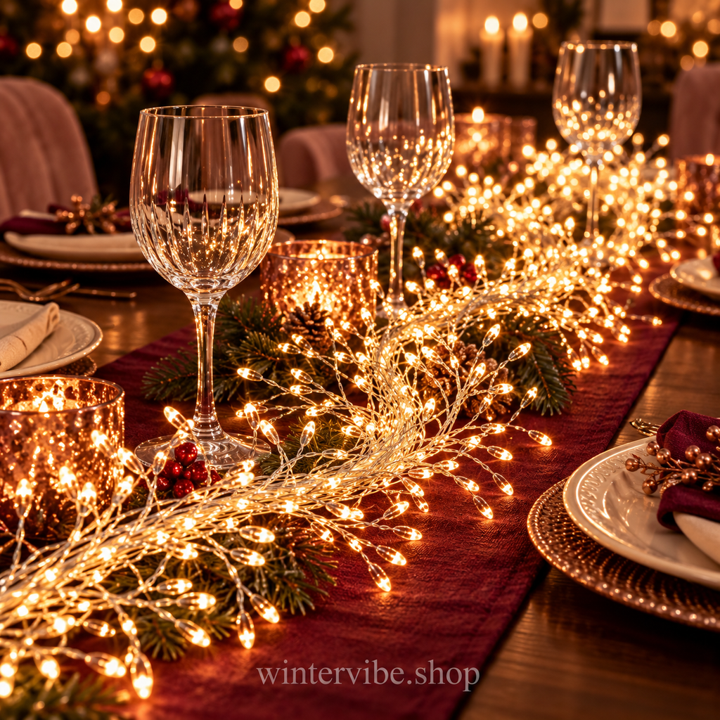 LED-Büschellichterkette mit USB – Warmweißer Weihnachtszauber
