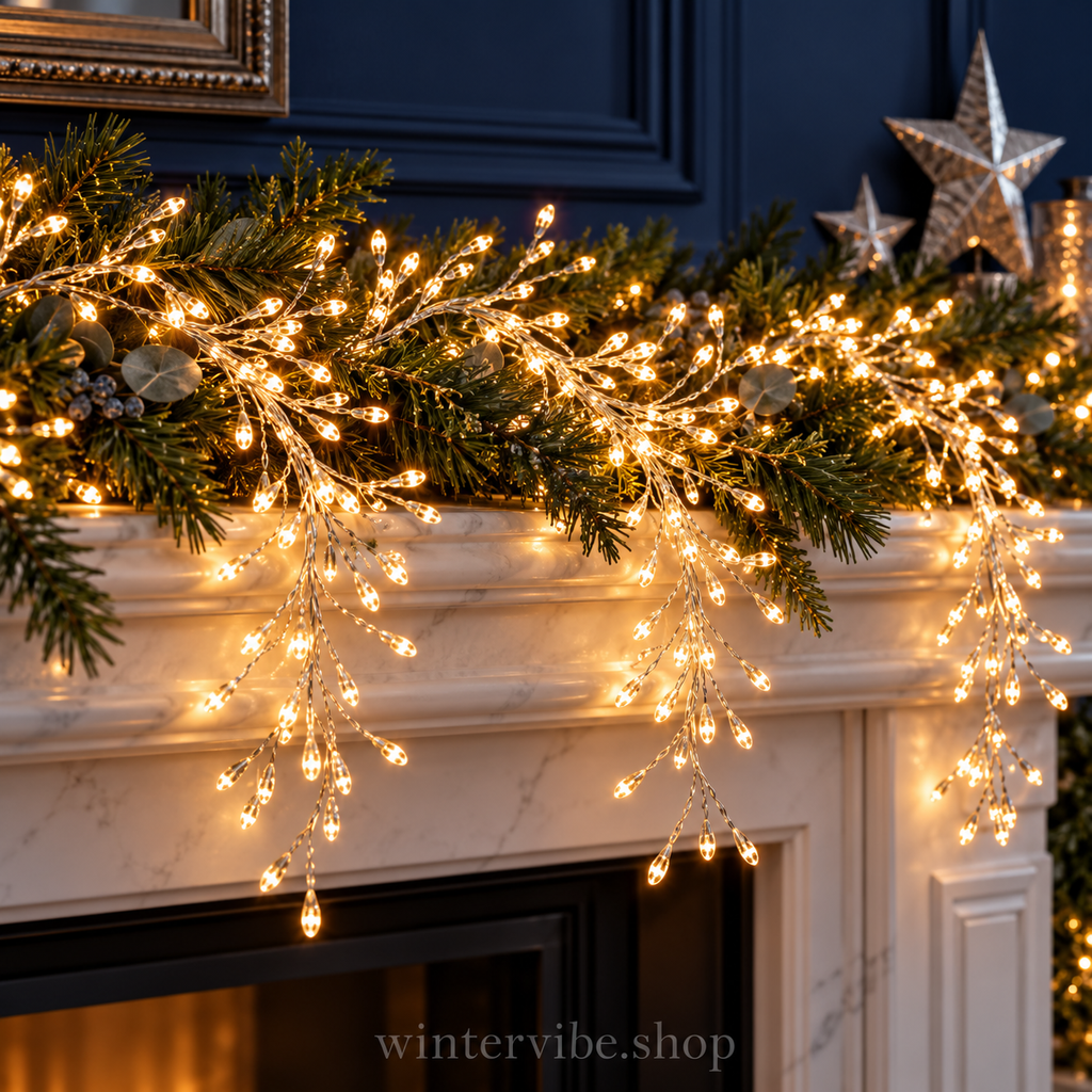 LED-Büschellichterkette mit USB – Warmweißer Weihnachtszauber