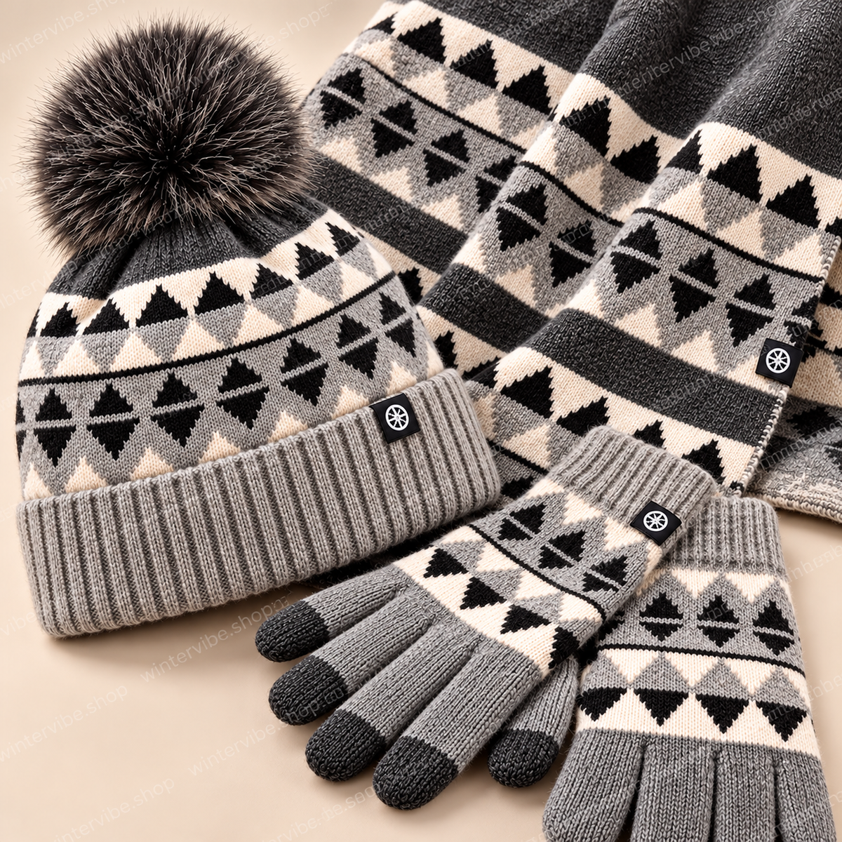 Damen-Winterset: Mütze, Schal und Handschuhe (3-teilig) ❄️🧤