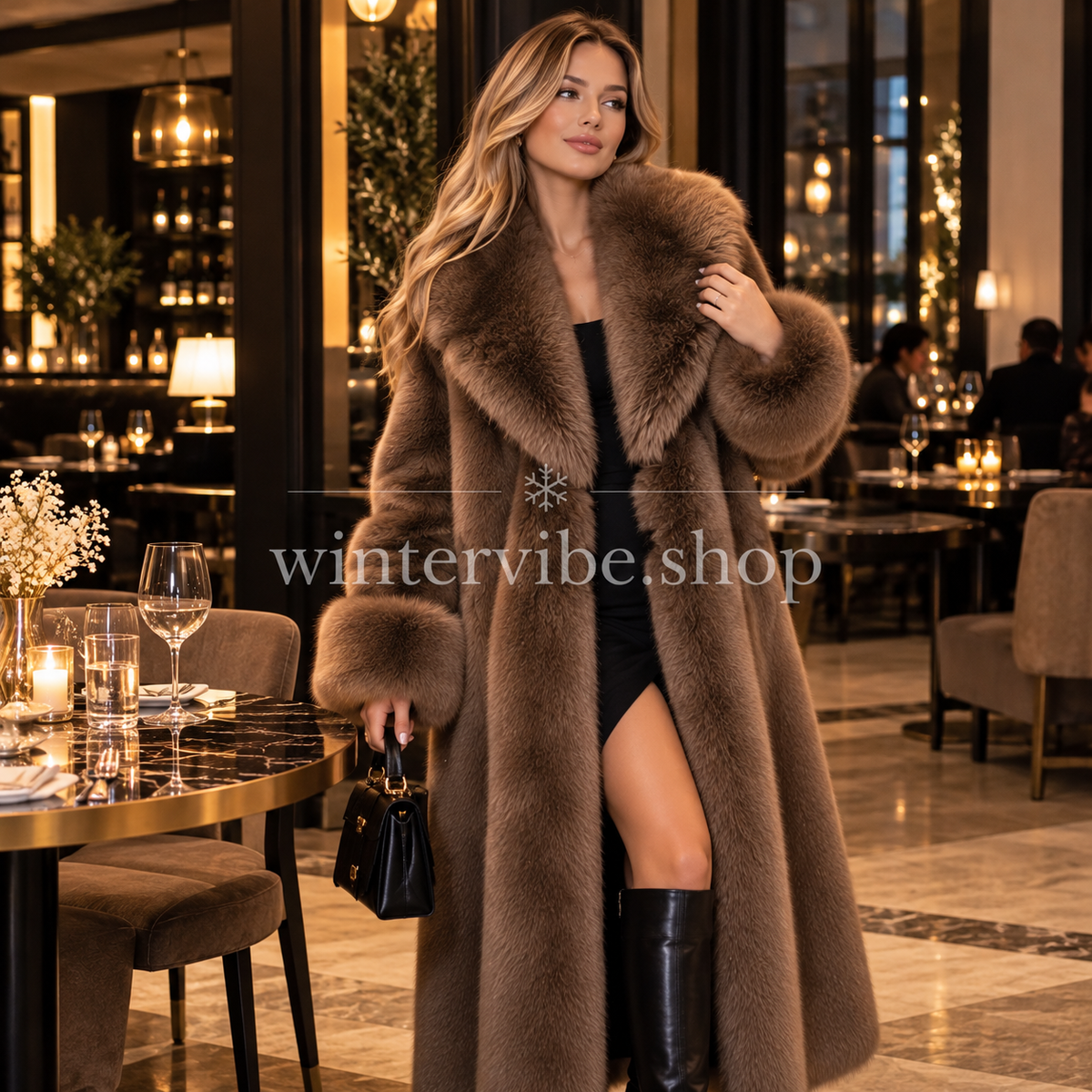Damen-Luxusmantel in Felloptik – Elegant, Kuschelig & Zeitlos 🤎
