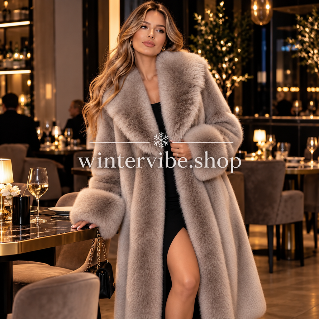 Damen-Luxusmantel in Felloptik – Elegant, Kuschelig & Zeitlos 🤎