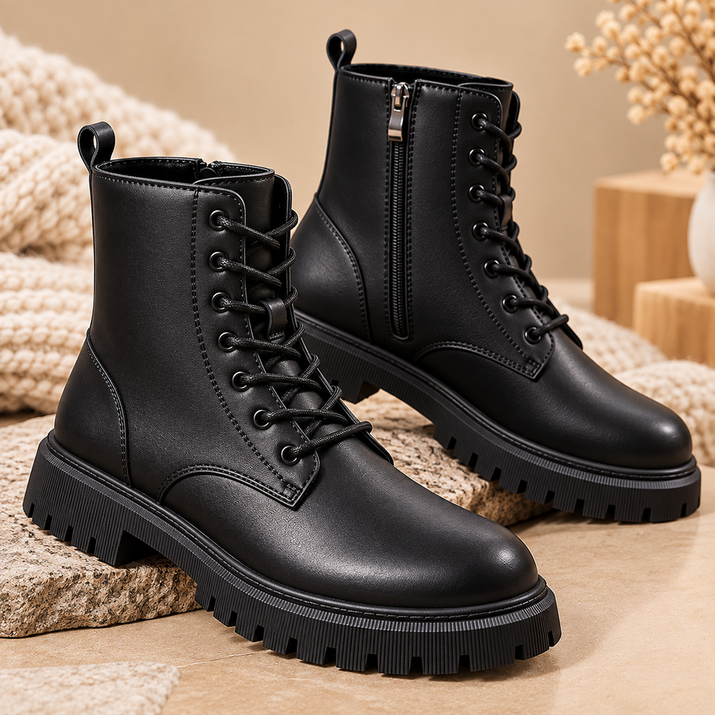Damen Winterboots mit warmem Innenfutter – Schwarz