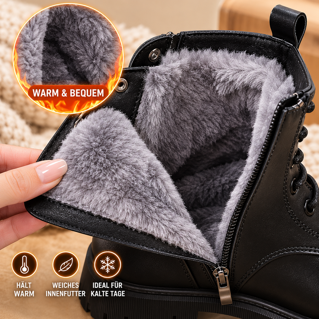 Damen Winterboots mit warmem Innenfutter – Schwarz