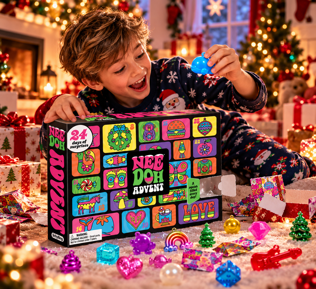 Calendrier de l’Avent NeeDoh – 24 jours remplis de surprises et de plaisir avec de la pâte à modeler colorée ! 🎄