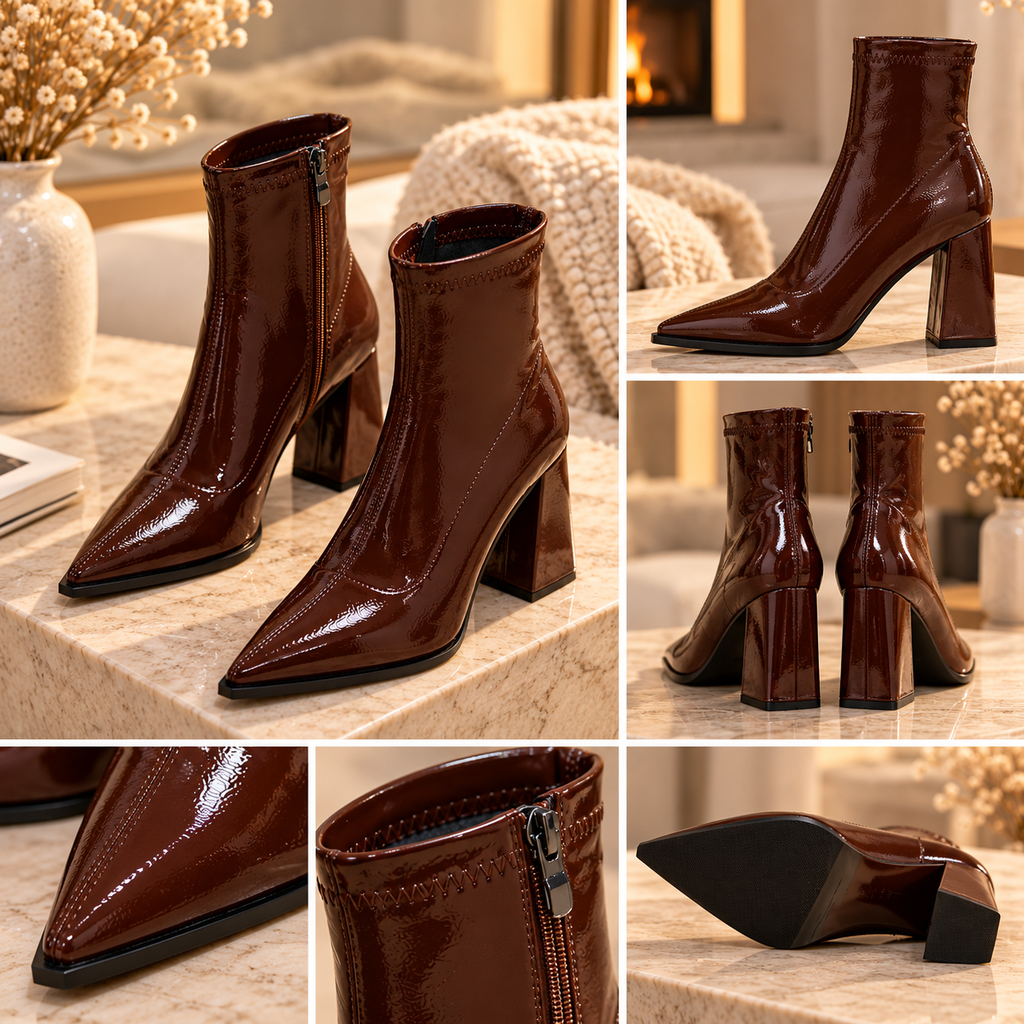 Élégantes bottines vernies – Stylées toute la saison ✨