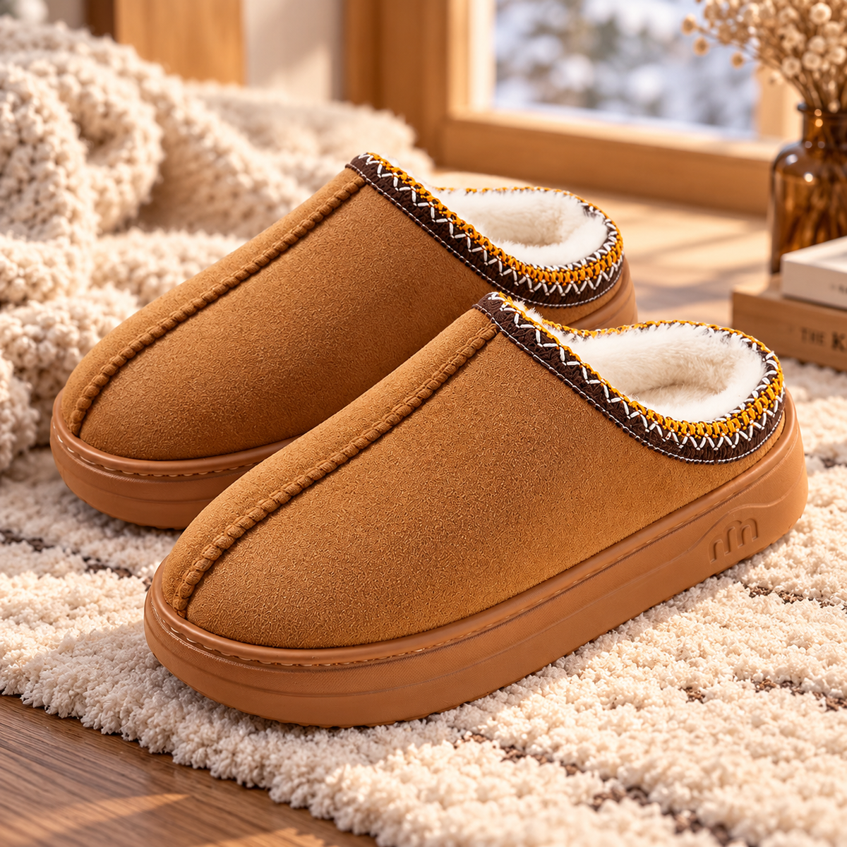 Chaussons douillets avec doublure chaude – le confort pour les journées d'hiver cocooning 🤎