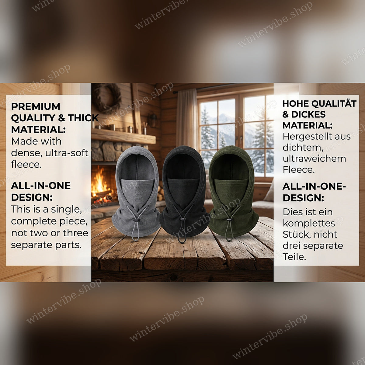 Winter-Sturmhaube mit Fleece-Innenfutter – Winddicht & Kuschelig Warm ❄️