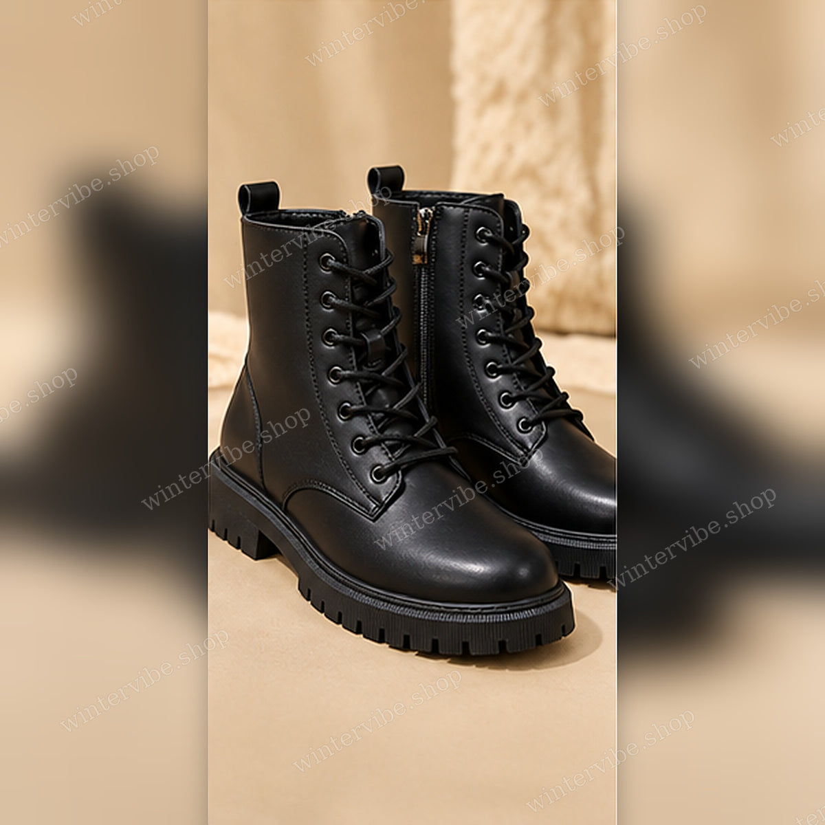 Damen Winterboots mit warmem Innenfutter – Schwarz