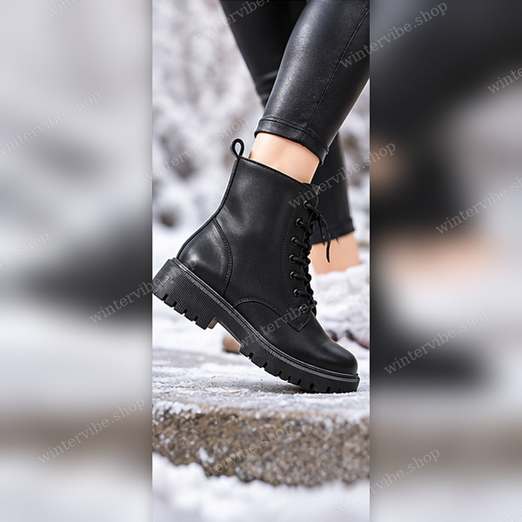 Damen Winterboots mit warmem Innenfutter – Schwarz