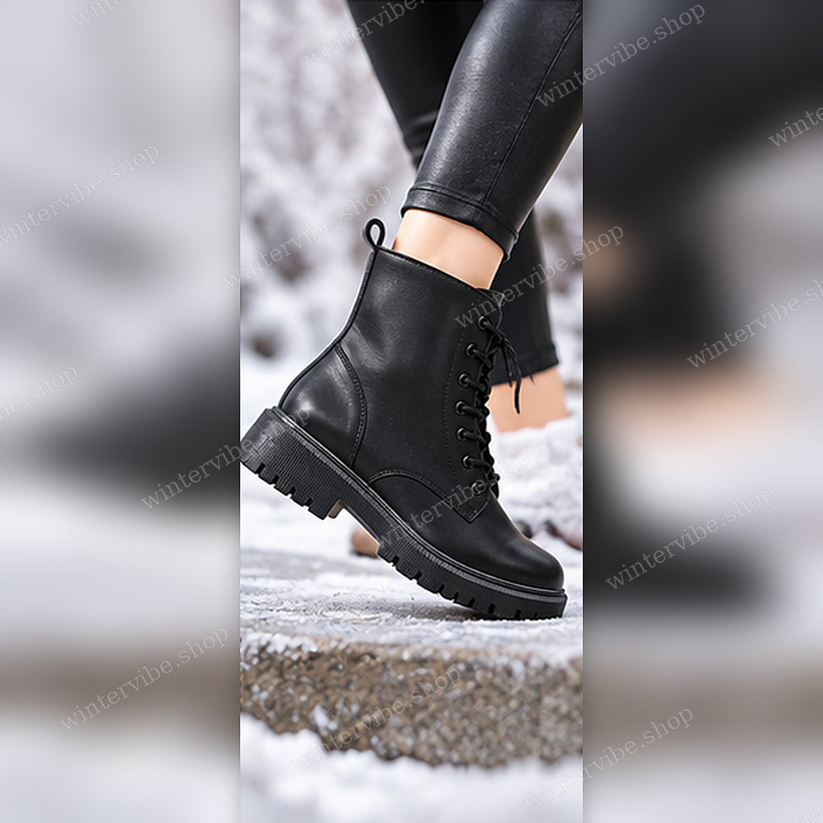 Damen Winterboots mit warmem Innenfutter – Schwarz