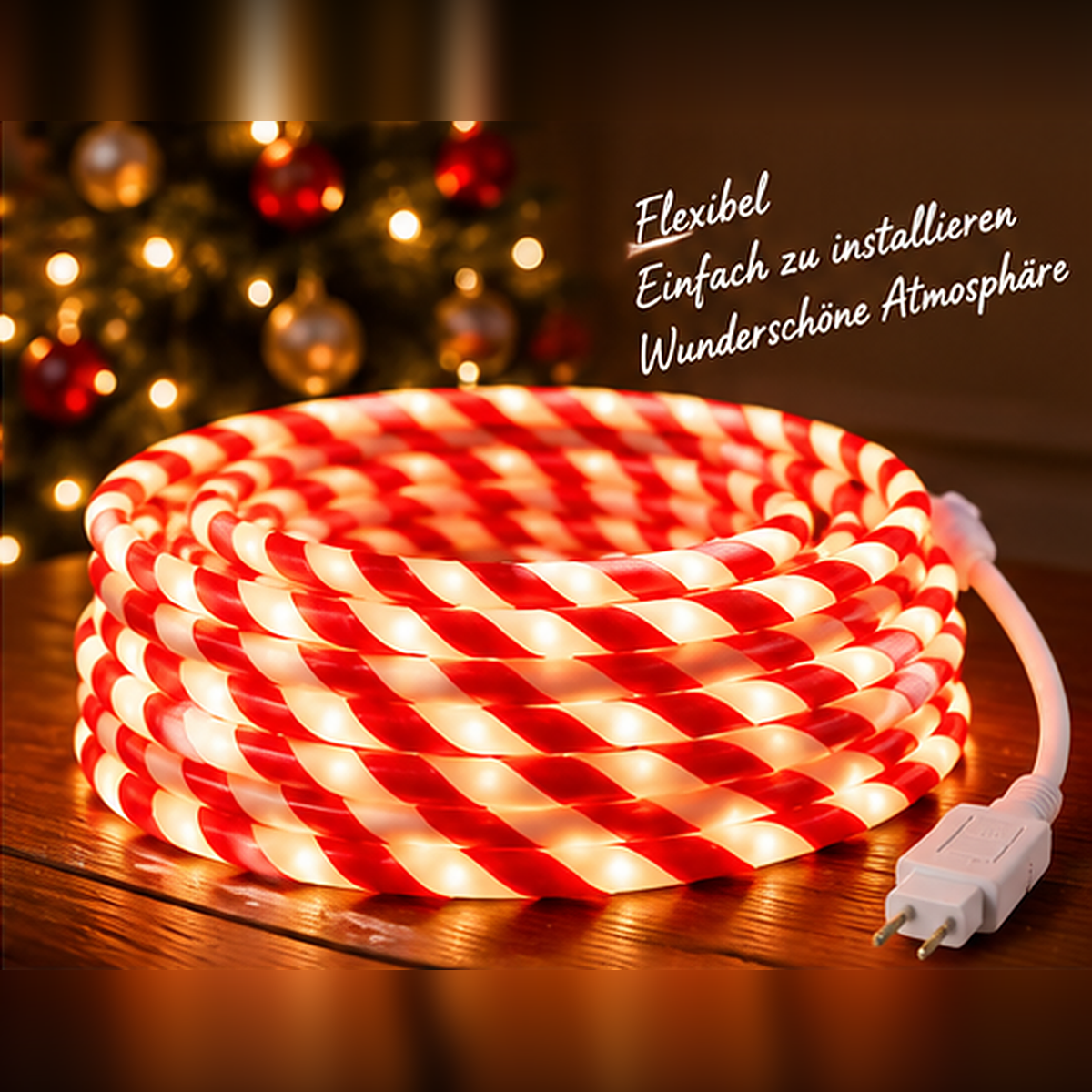 🎄 LED-Zuckerstangen-Lichterkette – 12,2 m festlicher Weihnachtszauber