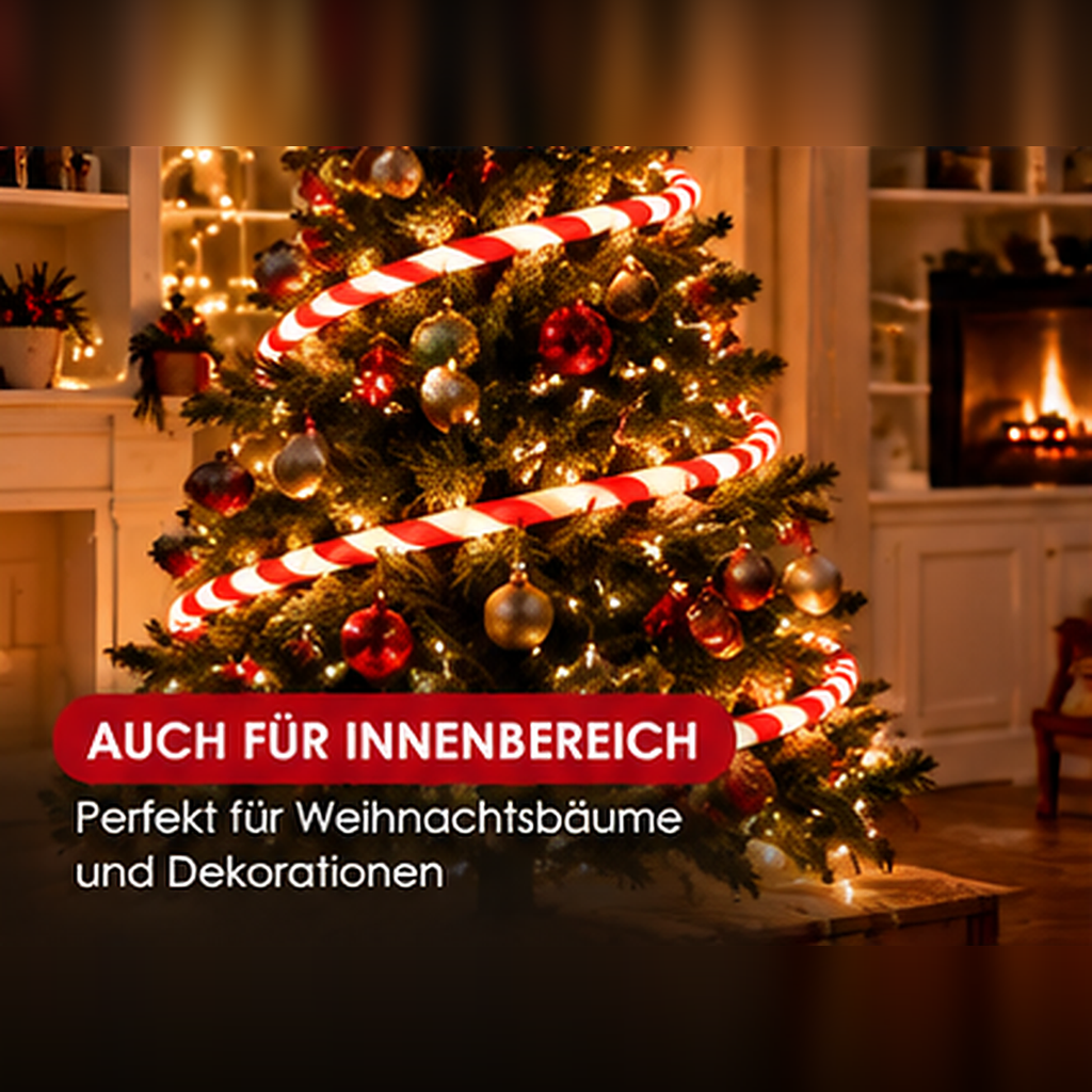 🎄 LED-Zuckerstangen-Lichterkette – 12,2 m festlicher Weihnachtszauber