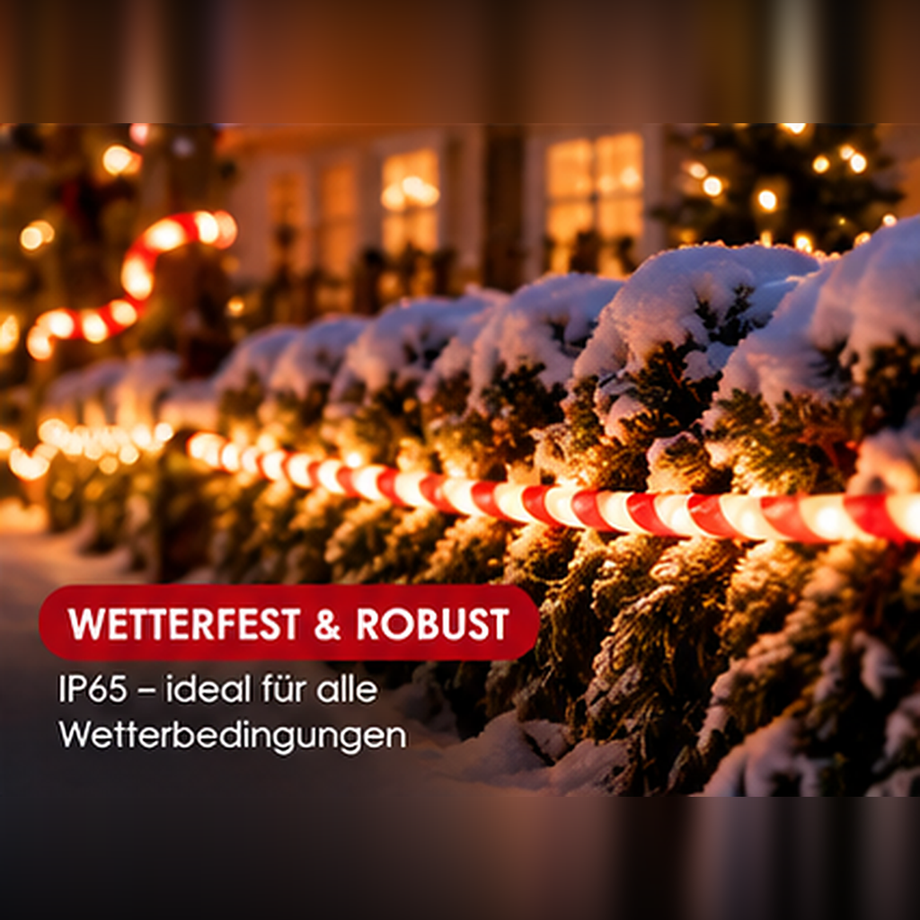 🎄 LED-Zuckerstangen-Lichterkette – 12,2 m festlicher Weihnachtszauber