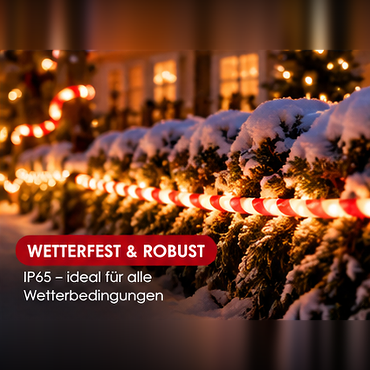 🎄 LED-Zuckerstangen-Lichterkette – 12,2 m festlicher Weihnachtszauber