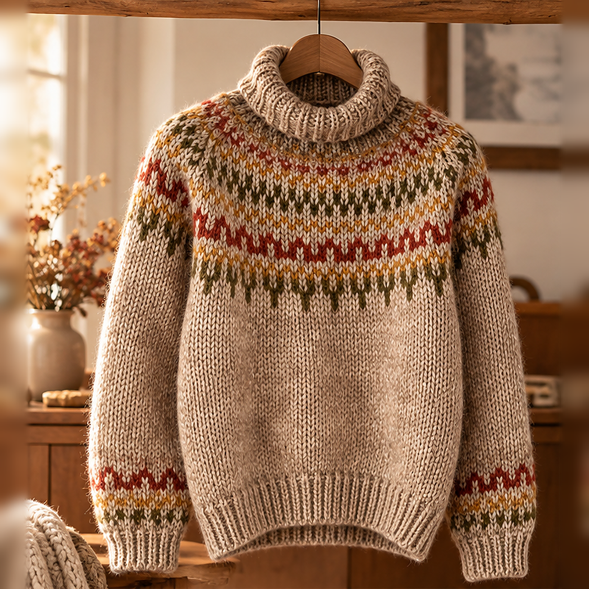 Damen-Strickpullover mit Norwegermuster – Gemütlicher Winterlook